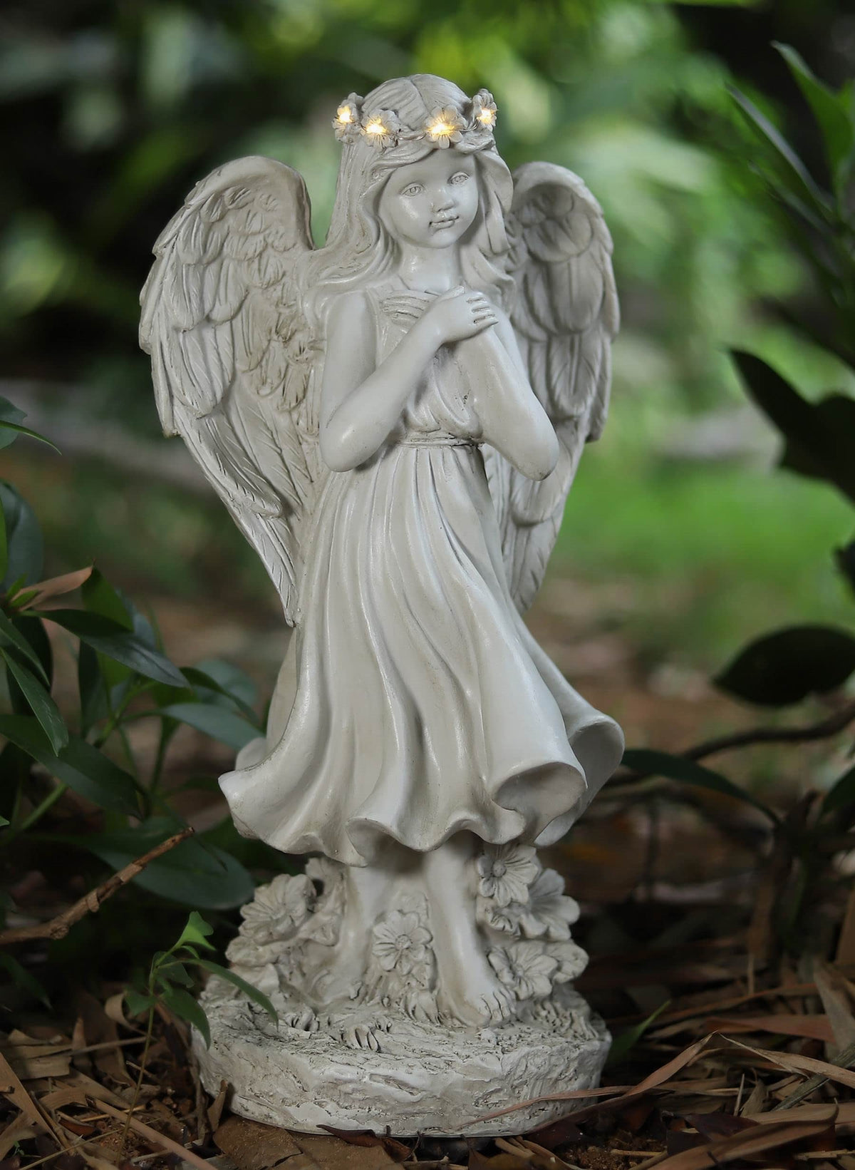 Floryden angel display idea for memorials and comforting outdoor corners.