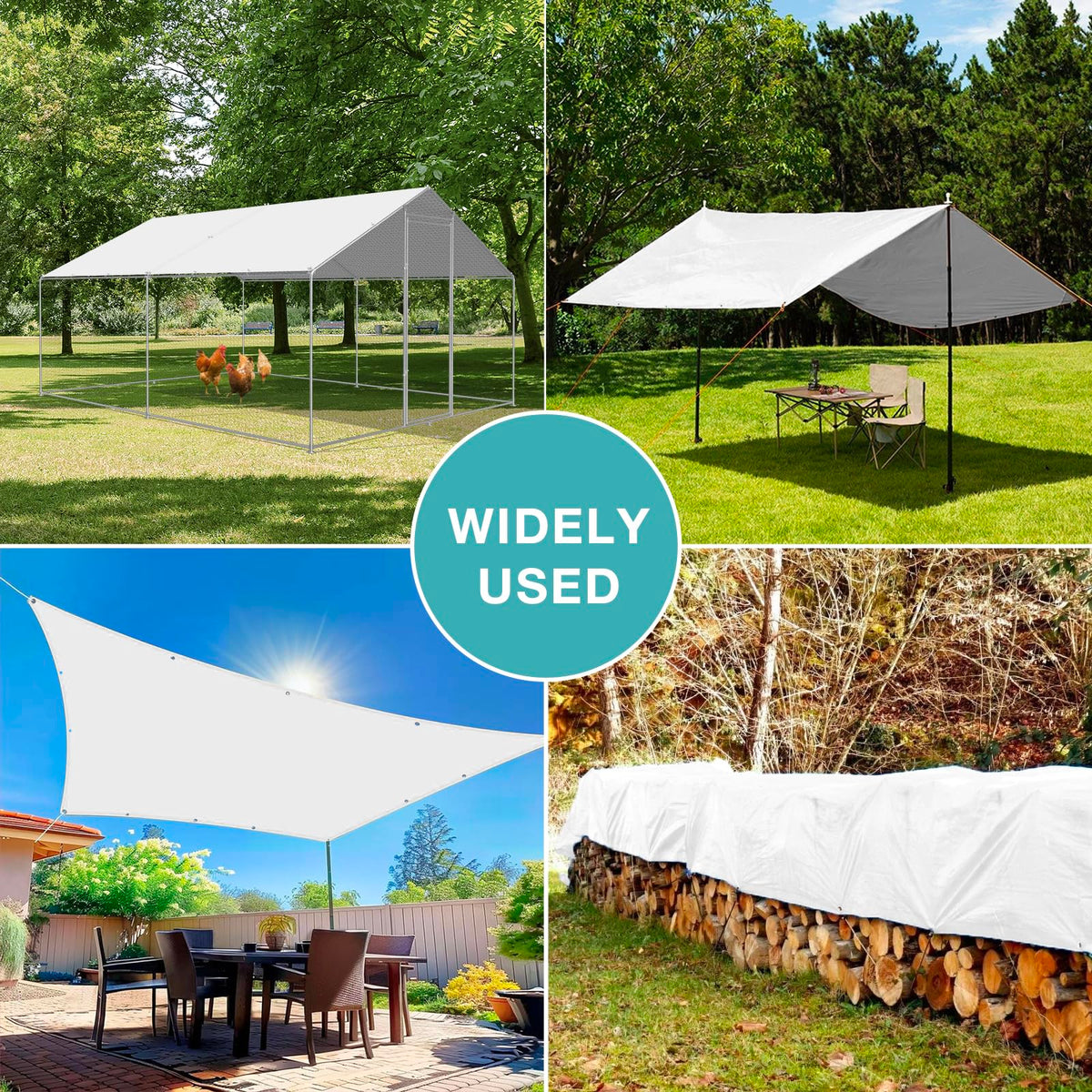 FLOUREE ball bungees cords secure the tarp quickly on standard frames.