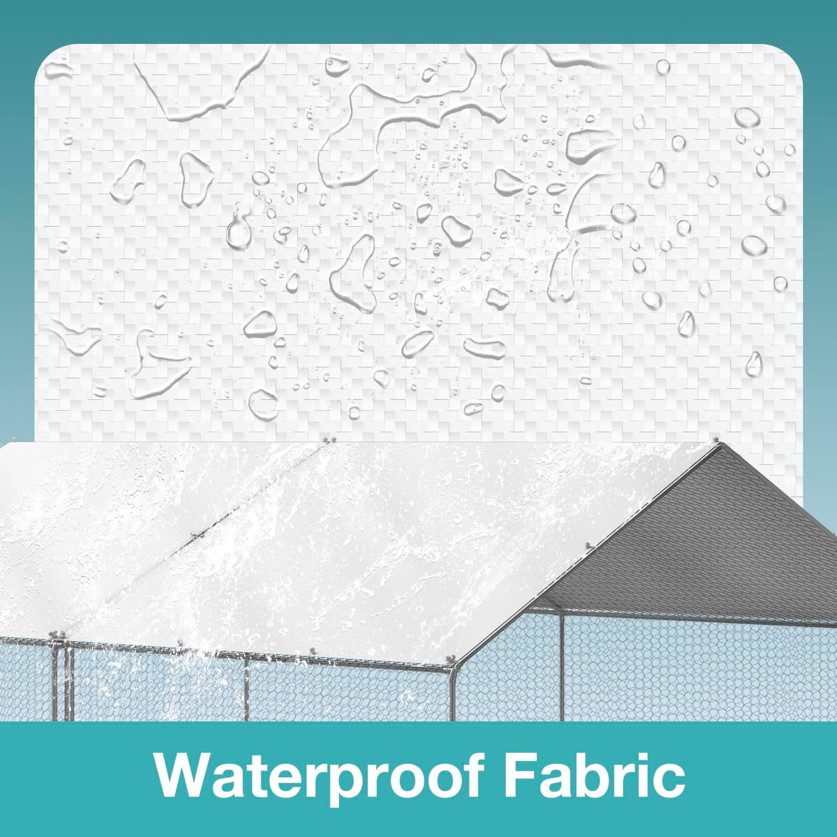 FLOUREE easy-install coop cover with reinforced eyelets for fast setup.
