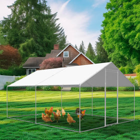 FLOUREE white 2-pack coop covers offer outdoor protection.