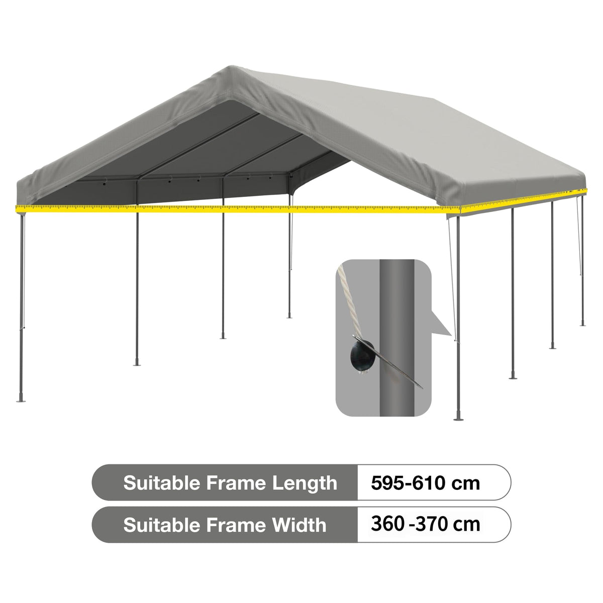 FLOUREE heavy-duty waterproof carport top keeps sun out