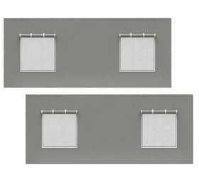 FLOUREE sidewall 20x6 grey with roll-up windows for weather protection and airflow.