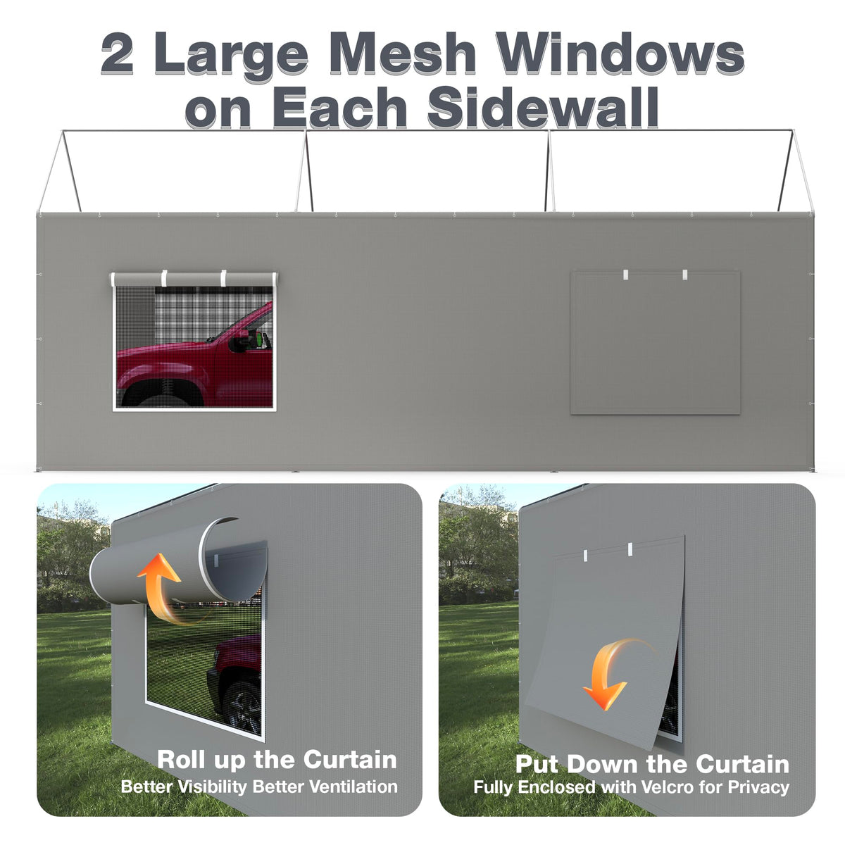 FLOUREE universal-fit sidewall compatible with 10x20, 12x20, 13x20 frames for versatile setups.