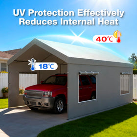 FLOUREE weather-resistant sidewall uses elastic ball straps for a secure fit.