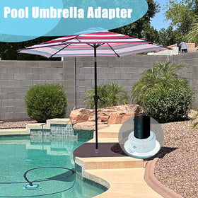 FLOWERTEEN deck pool accessory secures umbrella poles for comfortable poolside relaxation