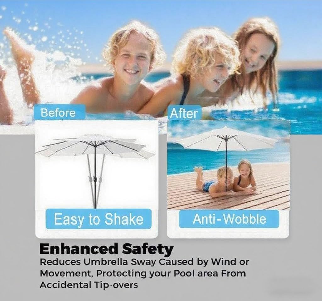 FLOWERTEEN stabilizer reduces tilt and rotation for steady pool shade