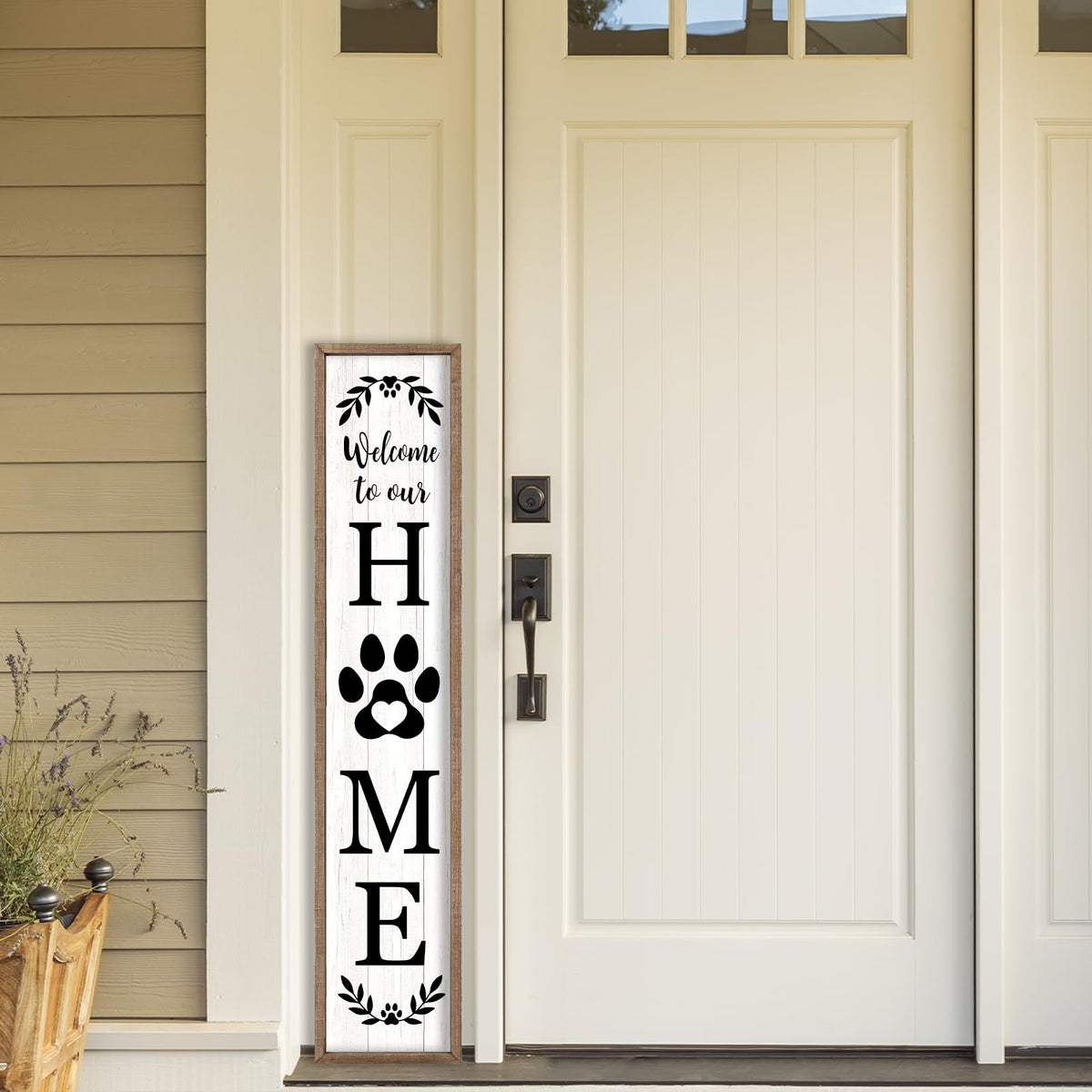 Flowtorely front door decor large welcome print for a warm entry