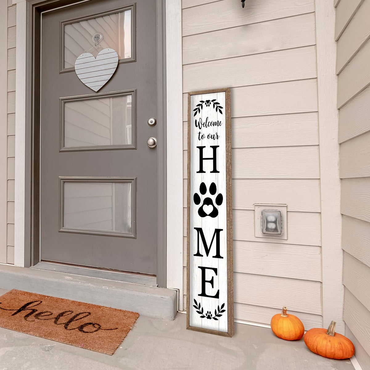 Flowtorely outdoor sign designed to lean against a wall and add curb appeal