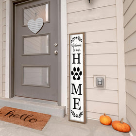 Flowtorely outdoor sign designed to lean against a wall and add curb appeal
