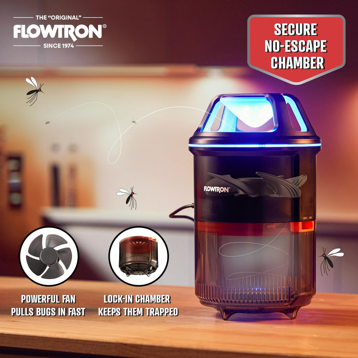 Flowtron compact design on a countertop highlighting modern style.