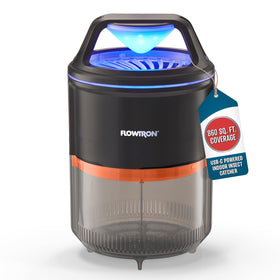 Flowtron Indoor Bug Trap front view showing UV light for quiet pest capture.