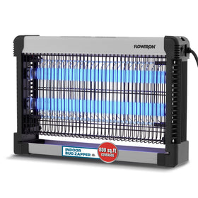 Flowtron bug zapper grid close-up showing 3000V elimination.
