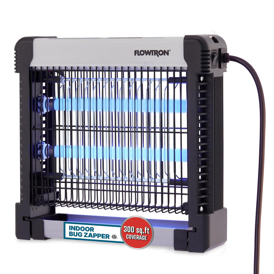 Flowtron indoor bug zapper front view with 3000V grid for quick pest control