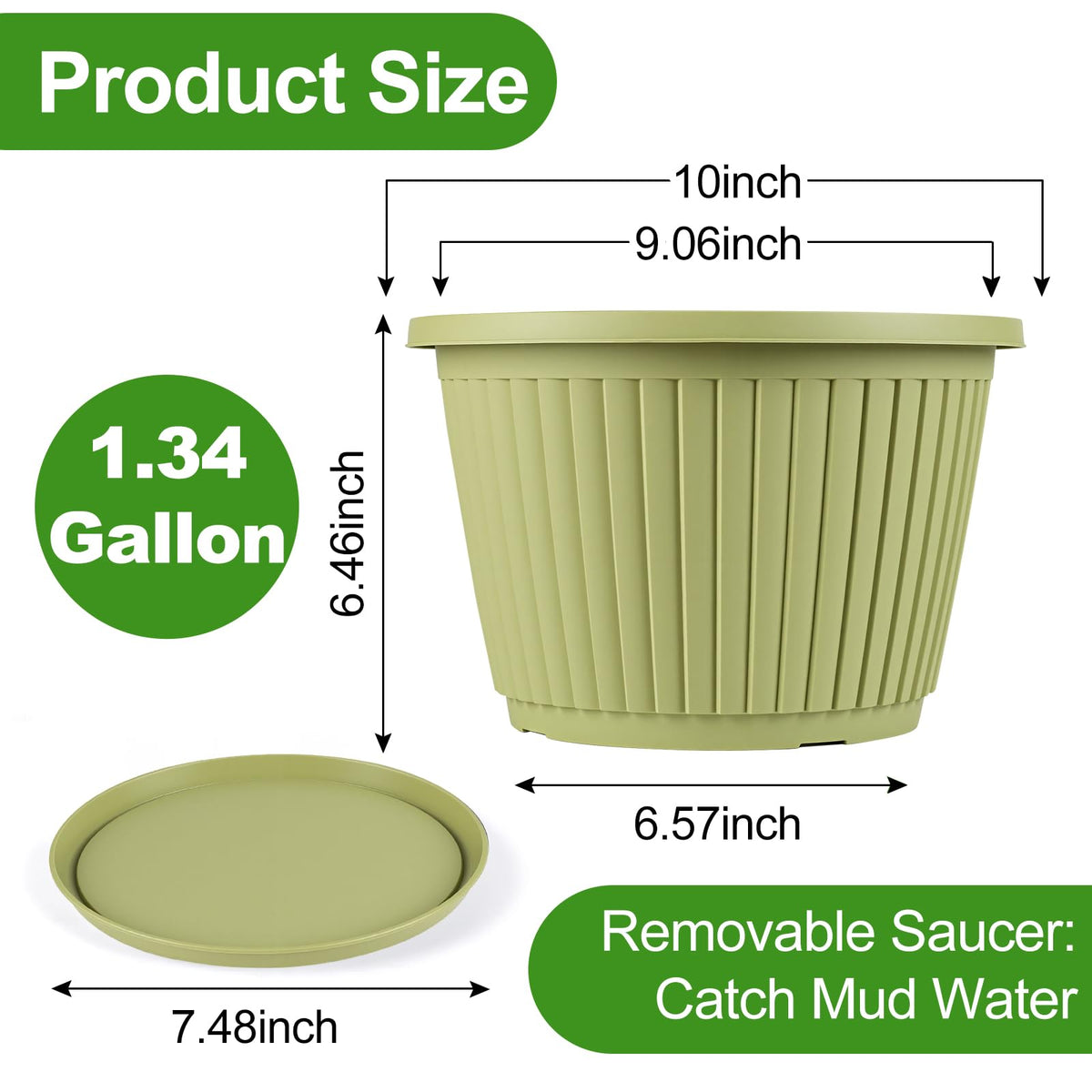 Flowyypo planter with saucer and drainage keeps roots healthy and mess-free.