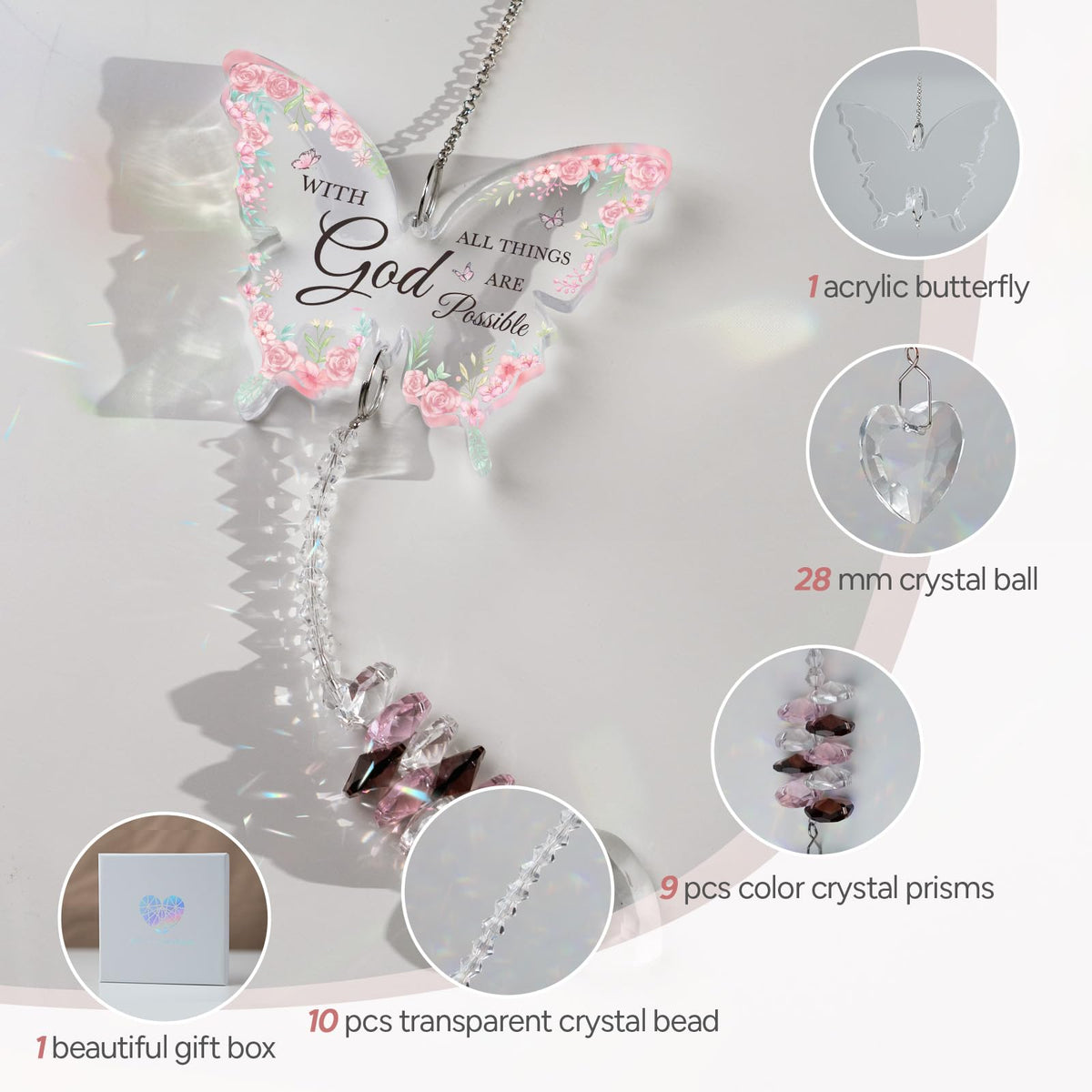 Flpoxzd Christian gift for women butterfly symbol of faith and hope