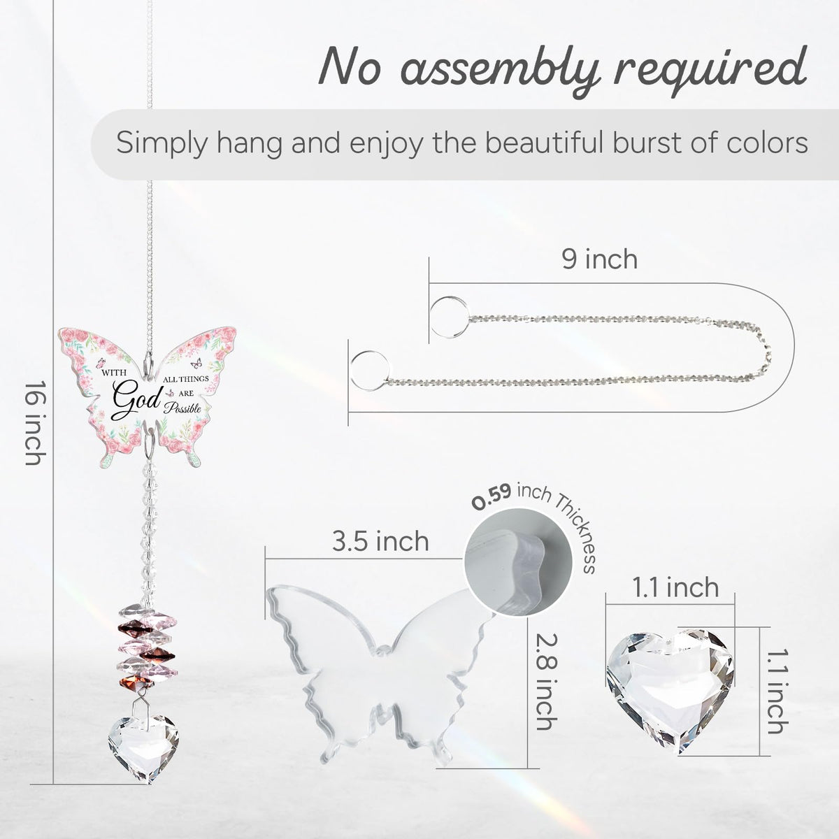 Flpoxzd inspirational gift butterfly suncatcher encouraging perseverance