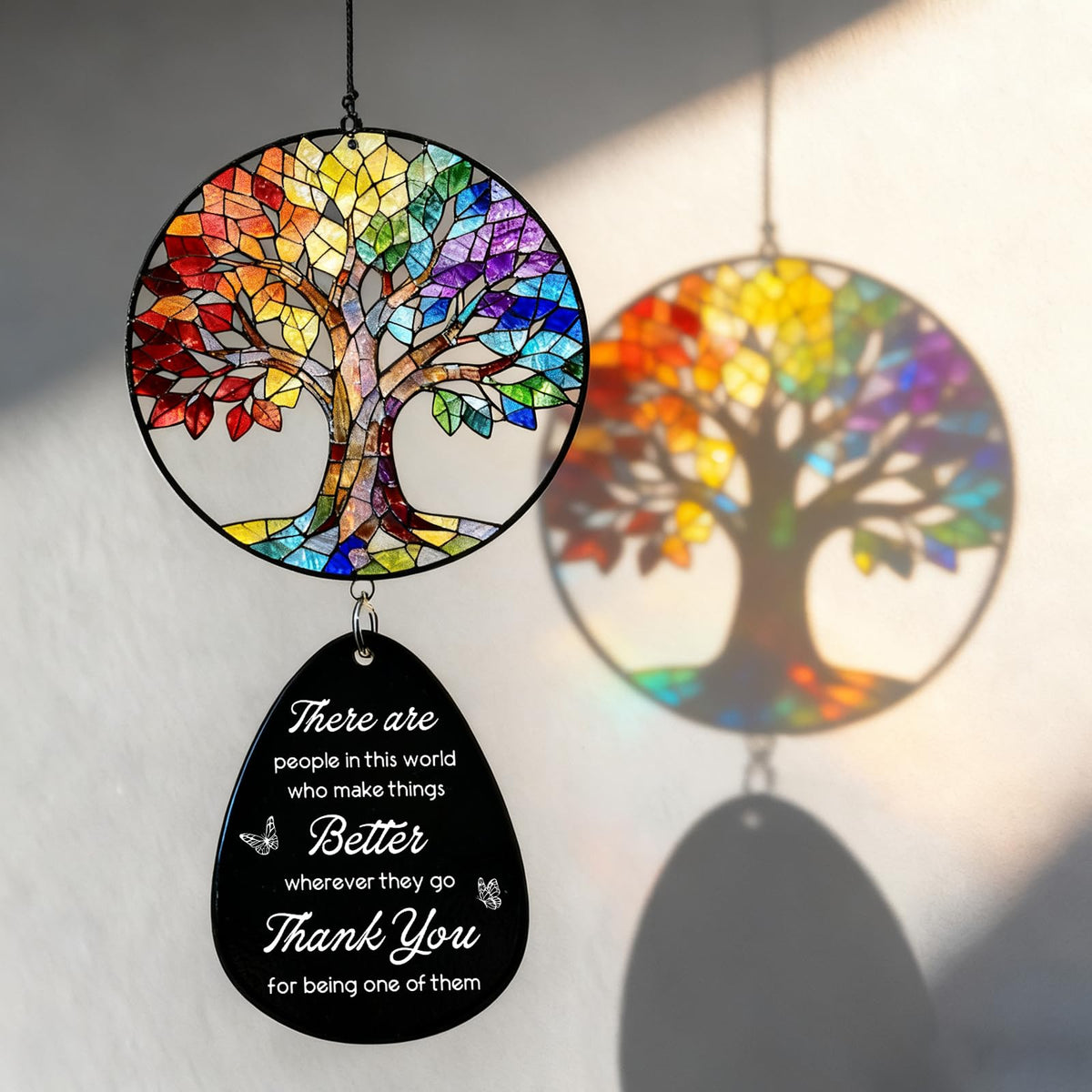 Flpoxzd wind chime with engraved tag expresses gratitude with soothing tones
