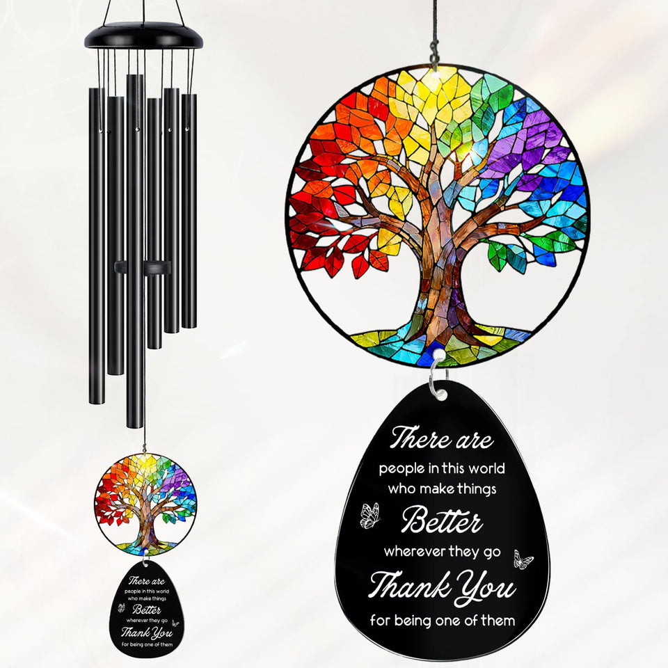 Flpoxzd thank you wind chime sun catcher glints in sunlight for porch ambience