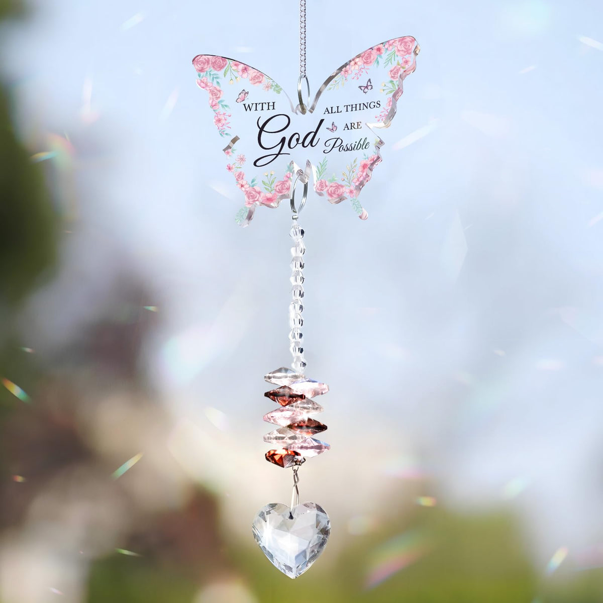 Flpoxzd window decor butterfly crystal catching light beautifully