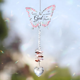 Flpoxzd window decor butterfly crystal catching light beautifully
