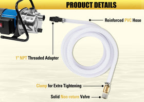 FLUENTPOWER reinforced PVC hose provides wear resistance and kink protection