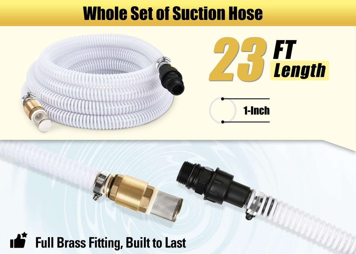 FLUENTPOWER water intake hose is flexible and durable for garden pumps