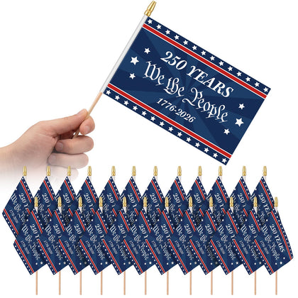 Flutesan 8x5 inch handheld flag with 250th anniversary design for parades