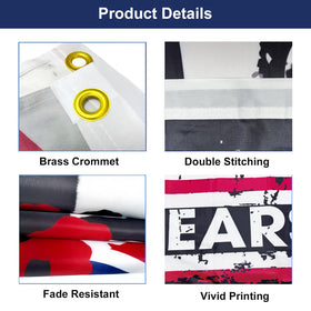 FLUUZE 100% polyester flag weave with durable stitching close-up
