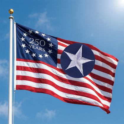 FLUUZE Betsy Ross flag embroidered 3x5 for outdoor display.
