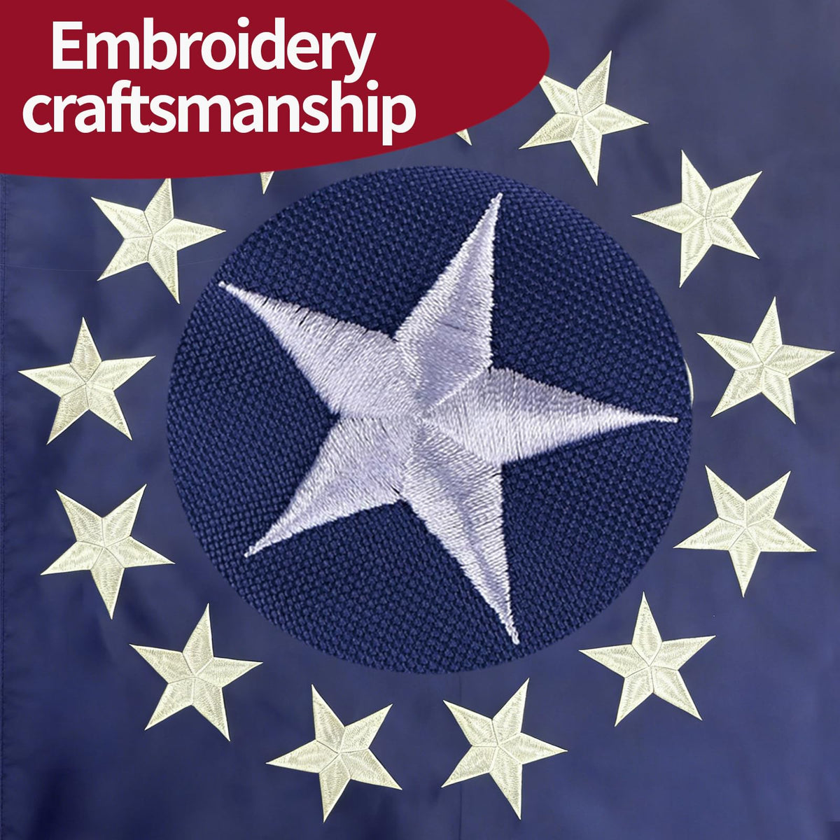 FLUUZE embroidery flag 250th anniversary 3x5, a thoughtful keepsake.