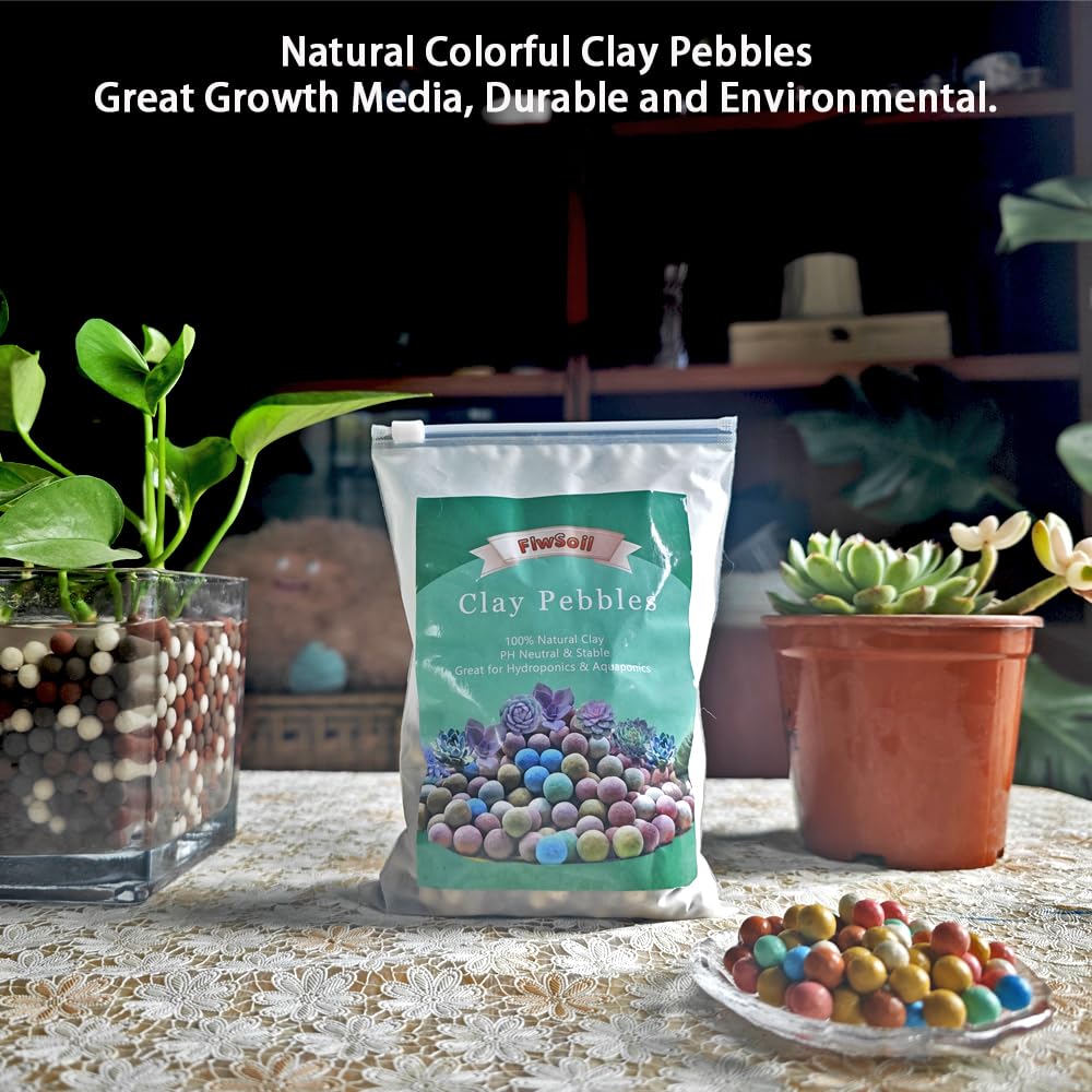 FlwSoil hydroponic pebbles anchor roots and support stable nutrient circulation.
