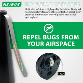 Fly Away reflective arm technology helps deter insects around food.