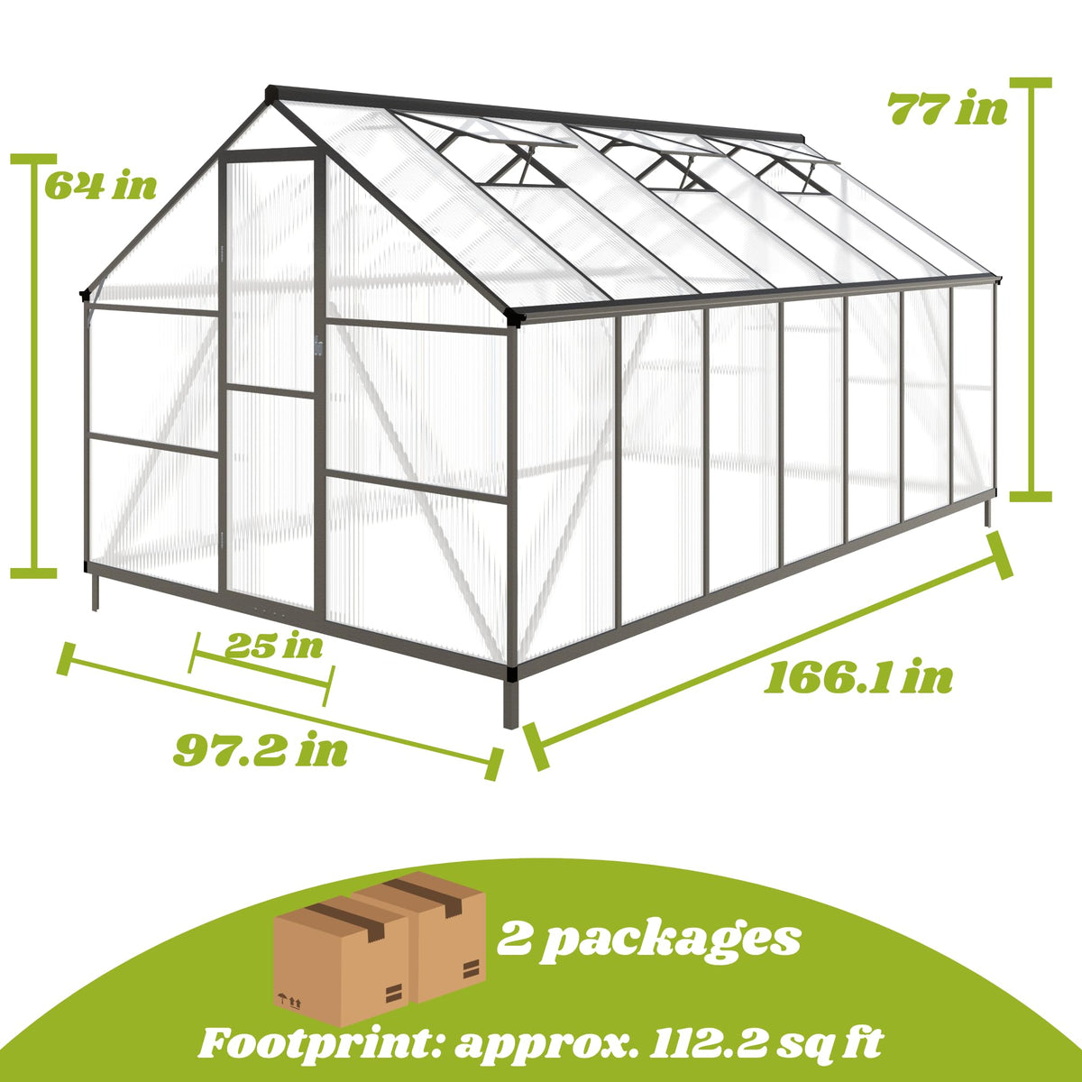 FLY BY YAN greenhouse quick-install system simplifies setup without tools.