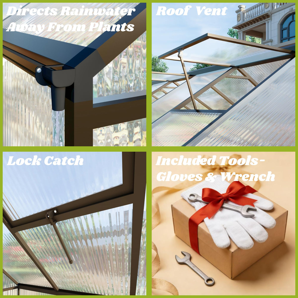 Fly By Yan polycarbonate panels with UV coating diffuse light safely.