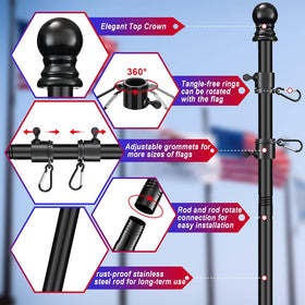 FLY HAWK flag pole holder for outdoor display, easy setup and portable.