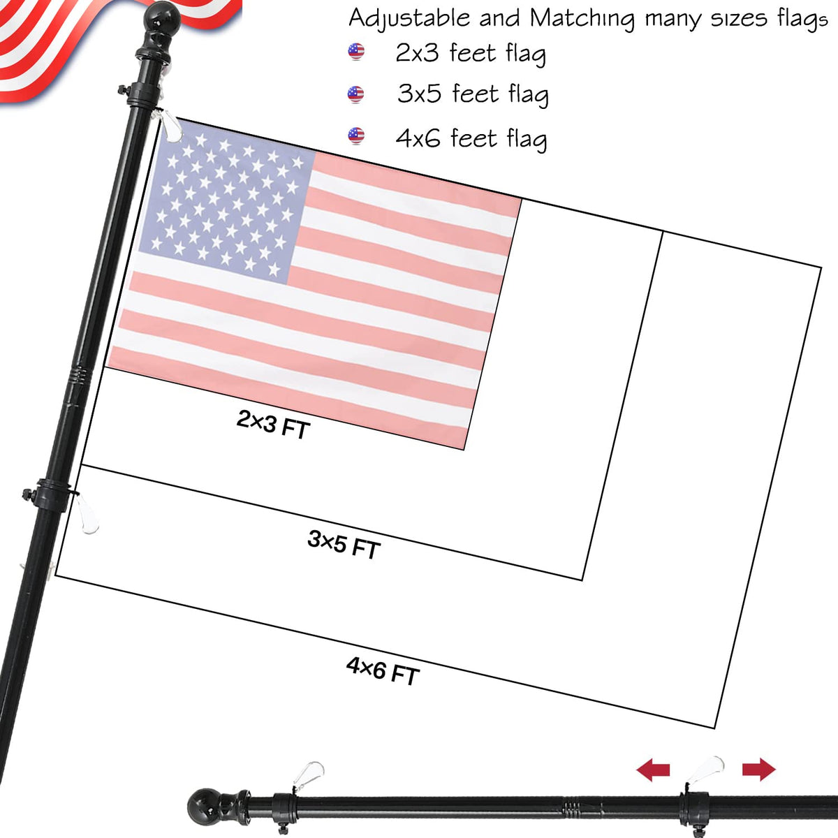 FLY HAWK heavy-duty garden flag pole suitable for yard and storefronts.