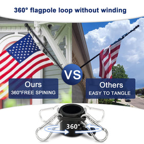 FLY HAWK 6ft black flag pole with weather-ready design for outdoor events.