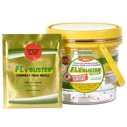 Flybuster compact flytrap front view, ideal for outdoor pest control