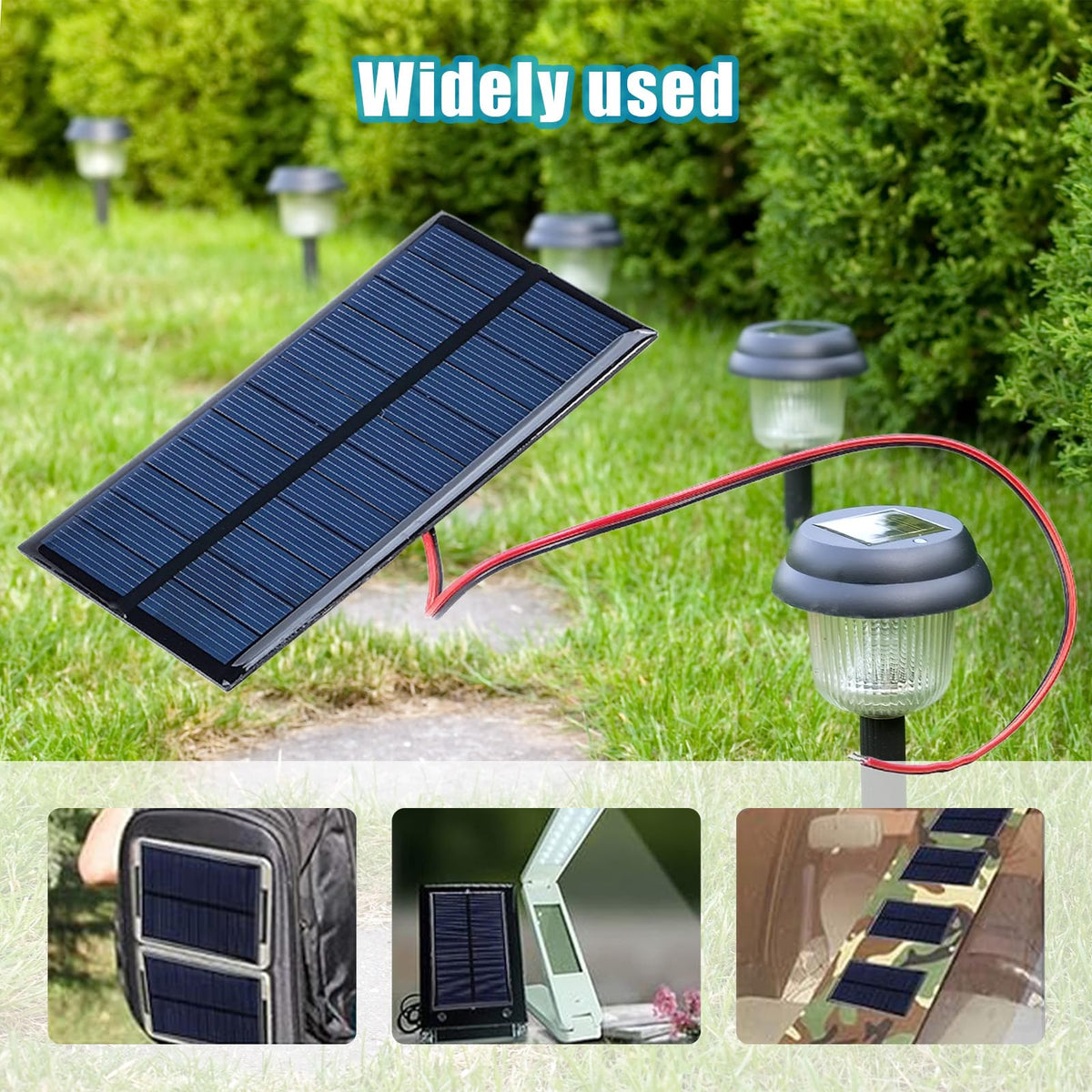 Flylin solar lawn lights powered by mini panels for garden decor