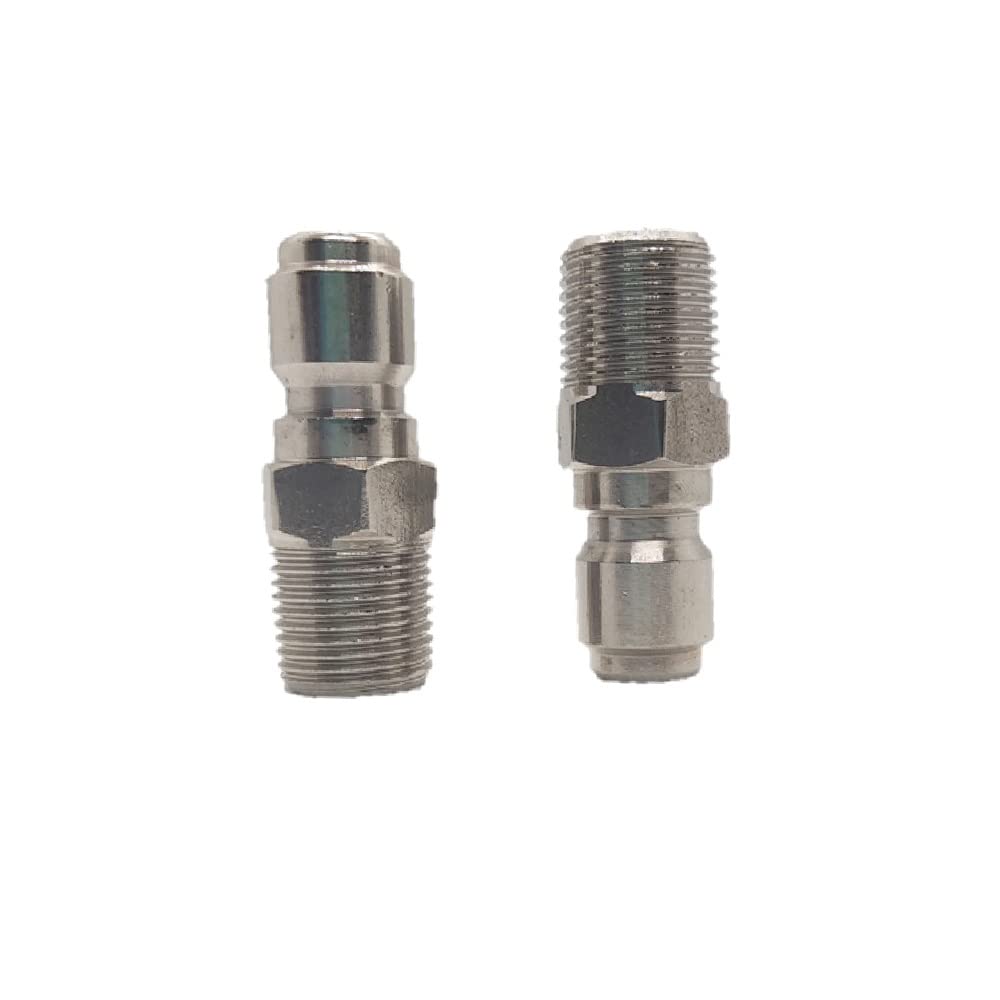 Flylock 38in stainless steel quick coupler plug side view highlighting chemical resistance