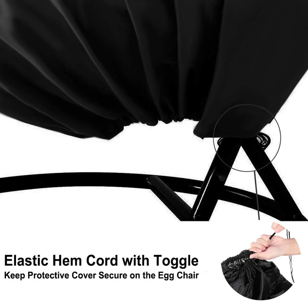 FLYMEI 75x45 universal fit suits most egg chairs.