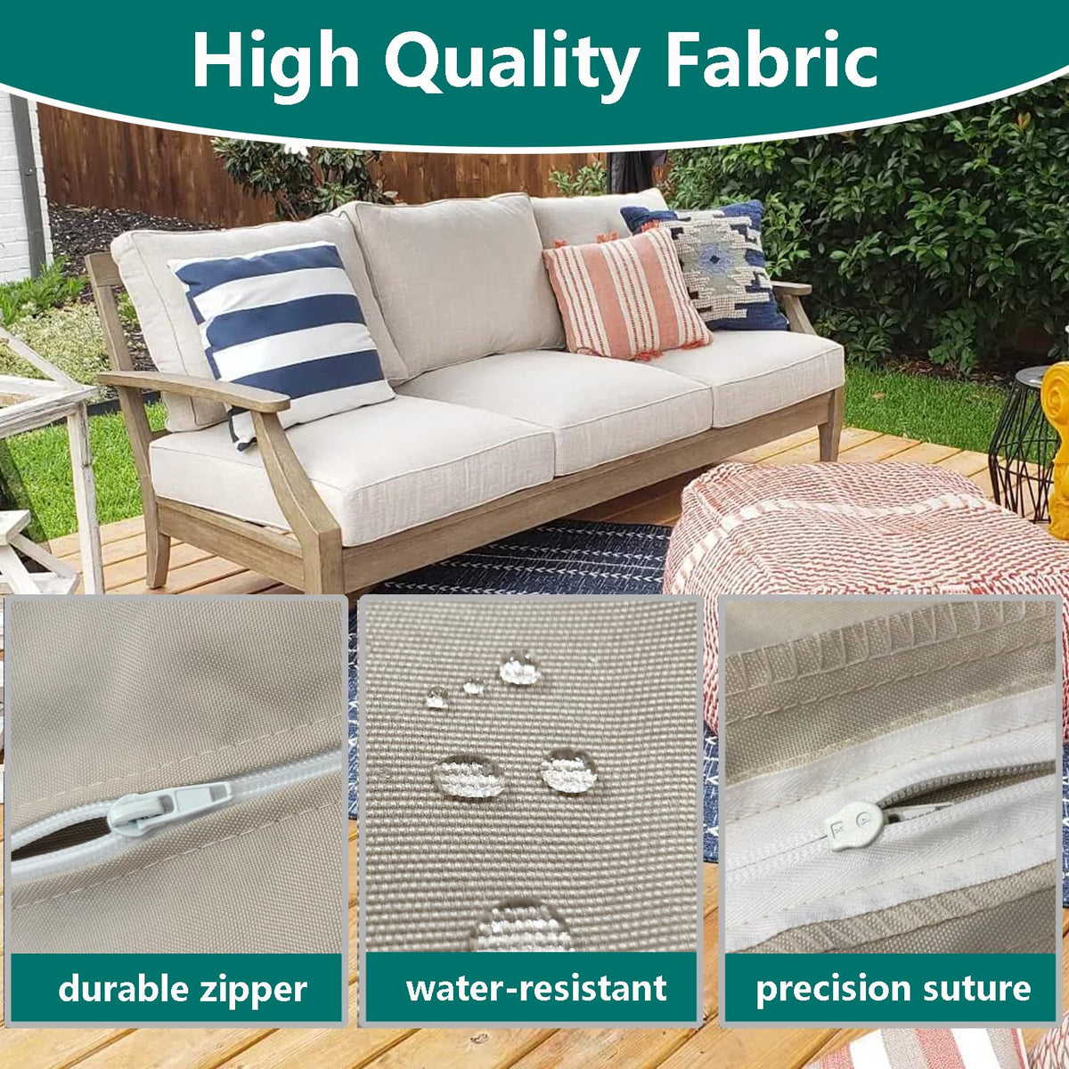 FLYMEI cushion slipcover two-pack beige refreshes tired furniture and protects cushions