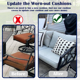FLYMEI patio cushion cover grey protects against wear and spills for families.