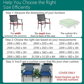 FLYMEI navy outdoor slipcover on rattan chair keeps cushions clean.