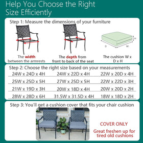 FLYMEI outdoor cushion slipcover grey keeps seating fresh and easy to clean.