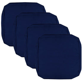 FLYMEI blue patio cushion covers protect outdoor seats from spills.