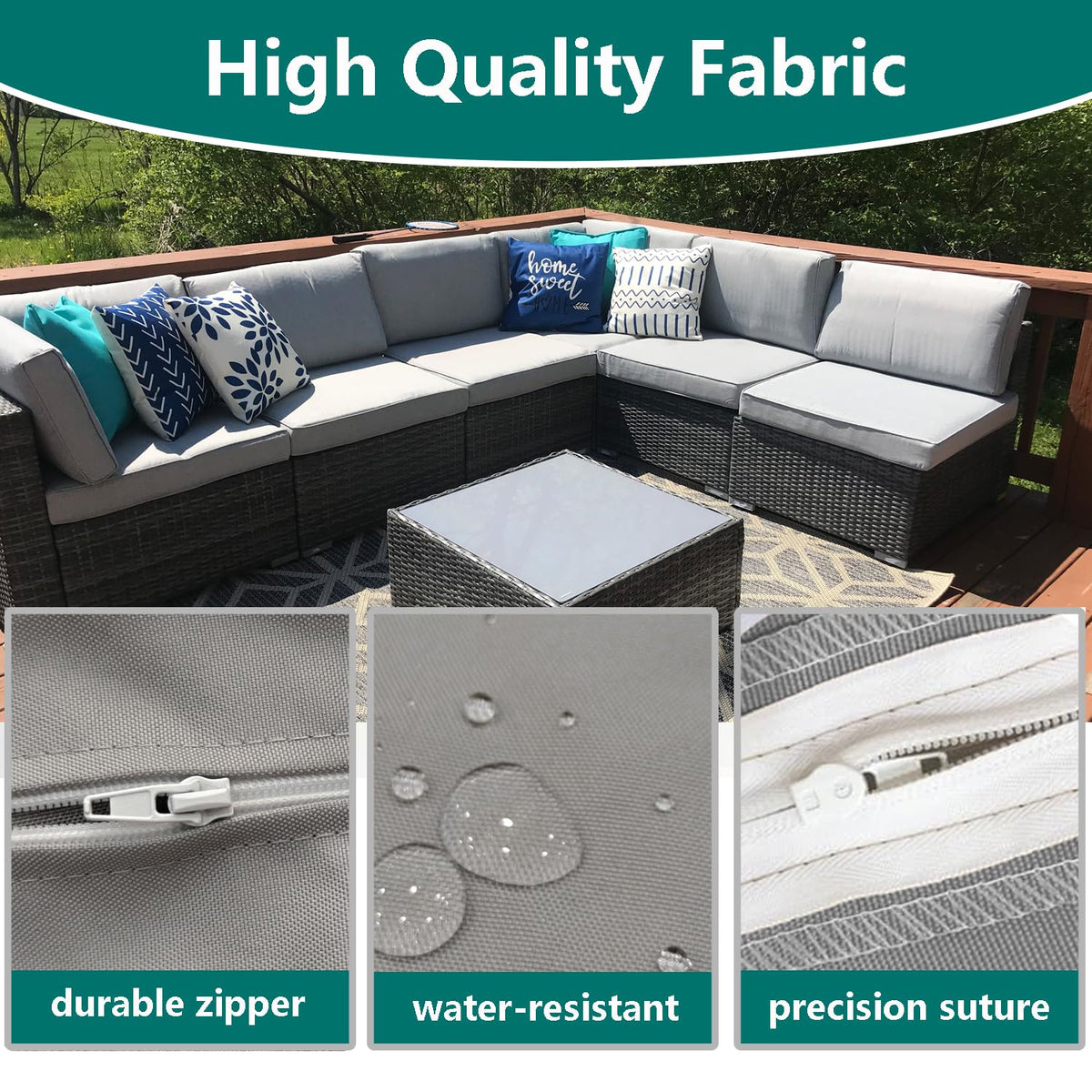 FLYMEI sofa cushion cover grey suits dining chairs and sofas for a coordinated look.