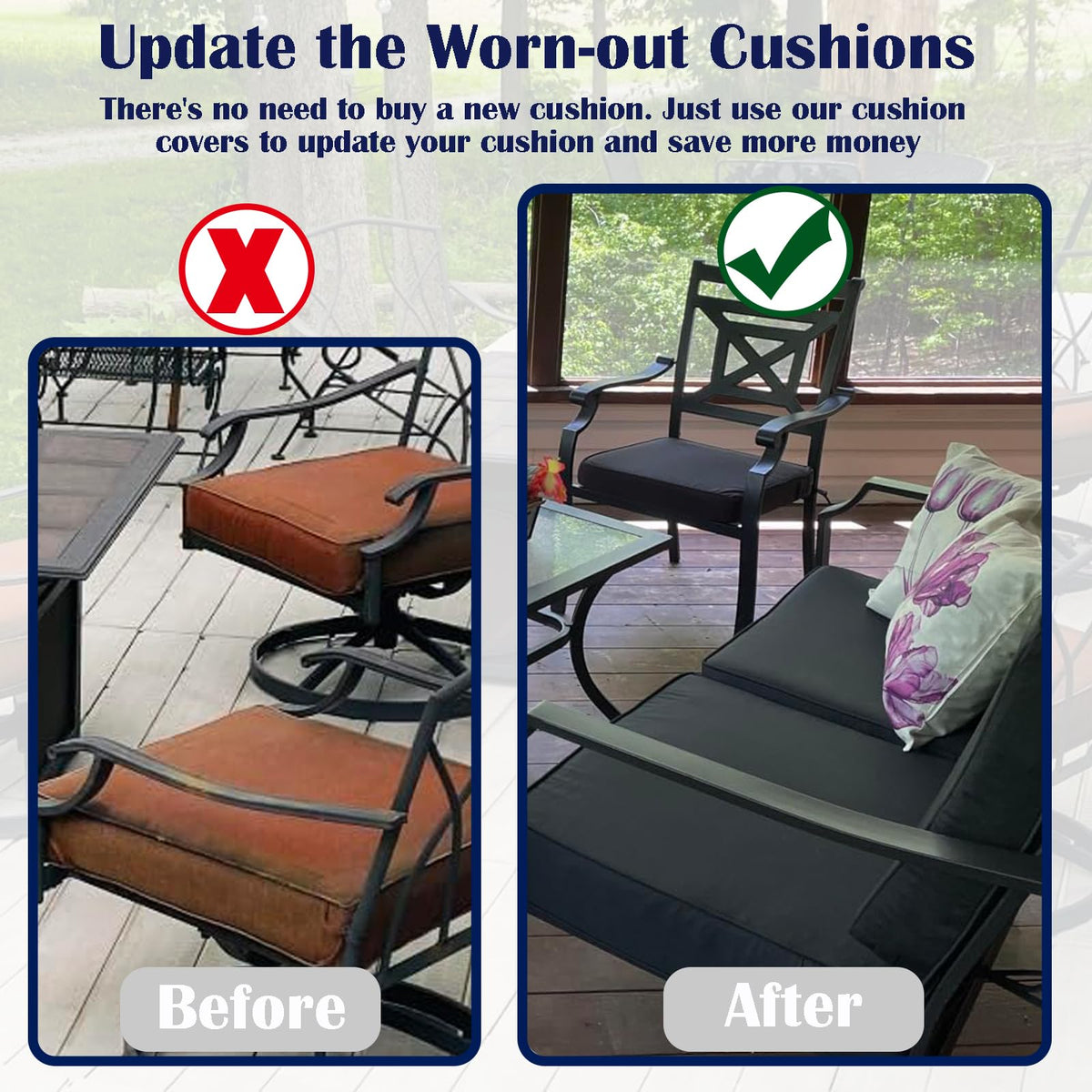 FLYMEI 80 percent water-repellent cushion cover protecting from spills