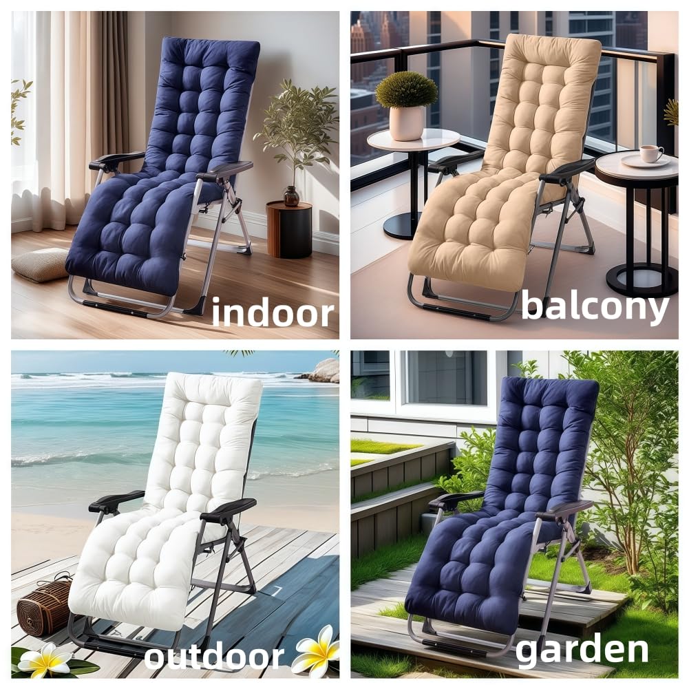 FLYSWUP Patio Chaise Lounger Cushion close-up fabric reveals soft breathable polyester