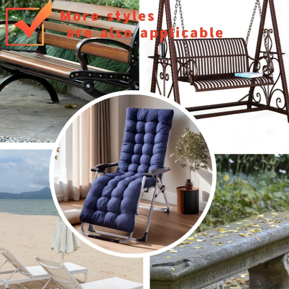 FLYSWUP Patio Chaise Lounger Cushion with vacuum packaging shown for easy shipping
